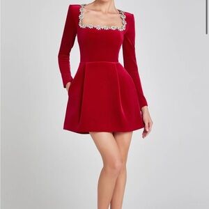 Willow Red Long Sleeve Dress